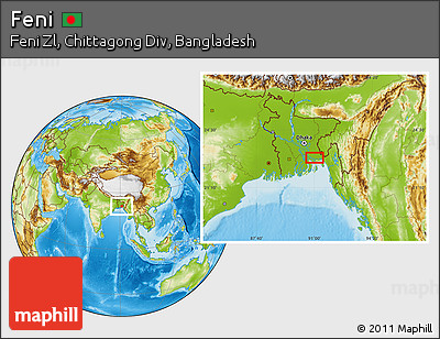 Physical Location Map of Feni