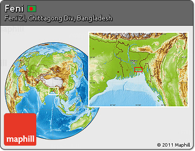 Physical Location Map of Feni