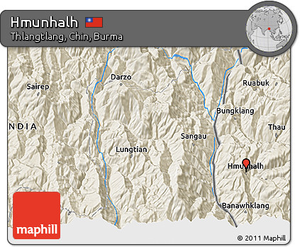 Shaded Relief 3D Map of Hmunhalh