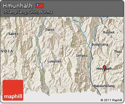 Shaded Relief 3D Map of Hmunhalh