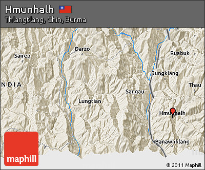 Shaded Relief 3D Map of Hmunhalh
