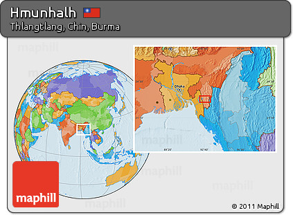 Political Location Map of Hmunhalh