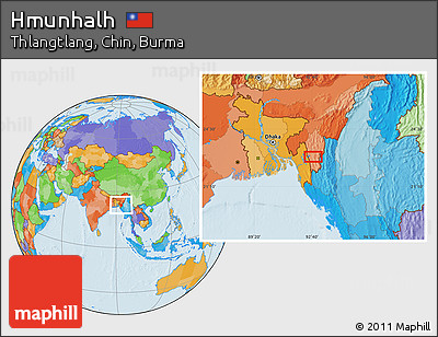 Political Location Map of Hmunhalh