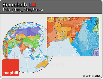 Political Location Map of Hmunhalh