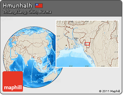 Shaded Relief Location Map of Hmunhalh