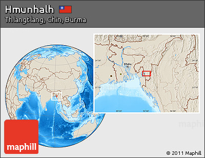 Shaded Relief Location Map of Hmunhalh