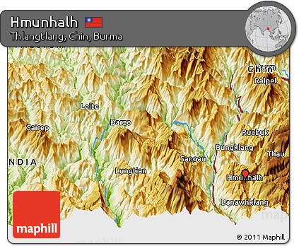 Physical Panoramic Map of Hmunhalh