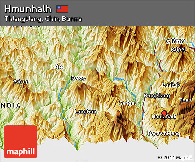 Physical Panoramic Map of Hmunhalh