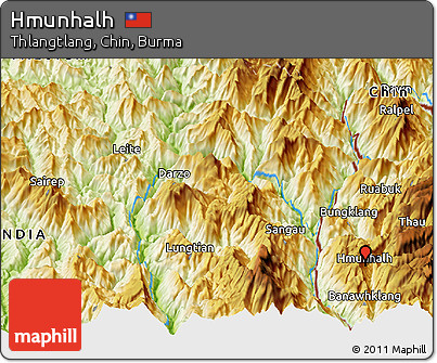 Physical Panoramic Map of Hmunhalh