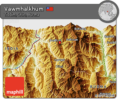 Physical 3D Map of Vawmhalkhum