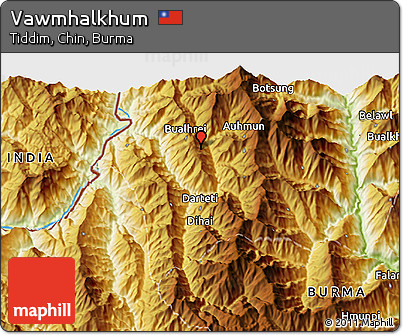 Physical 3D Map of Vawmhalkhum