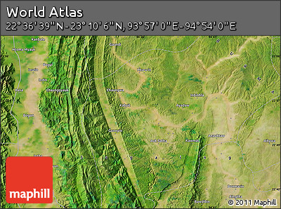 Satellite Map of the Area around 22° 53' 22" N, 94° 25' 30" E