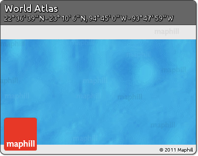 Physical 3D Map of the Area around 22° 53' 22" N, 94° 16' 30" W