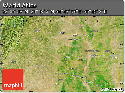 Satellite Map of the Area around 22° 53' 22" N, 95° 16' 30" E