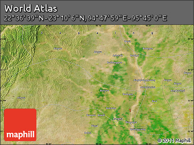 Satellite Map of the Area around 22° 53' 22" N, 95° 16' 30" E