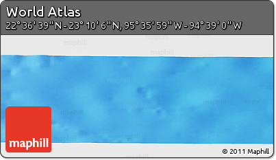 Physical Panoramic Map of the Area around 22° 53' 22" N, 95° 7' 30" W