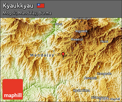 Physical 3D Map of Kyaukkyau