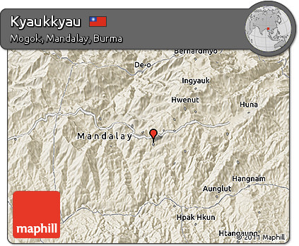 Shaded Relief 3D Map of Kyaukkyau