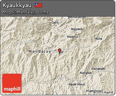 Shaded Relief 3D Map of Kyaukkyau