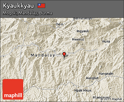 Shaded Relief 3D Map of Kyaukkyau