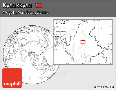 Blank Location Map of Kyaukkyau