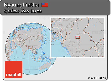 Gray Location Map of Nyaungbintha