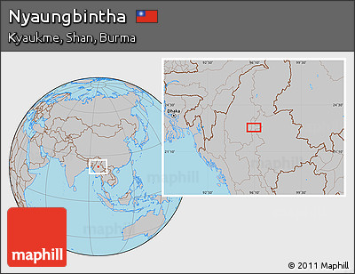 Gray Location Map of Nyaungbintha