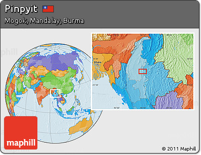 Political Location Map of Pinpyit
