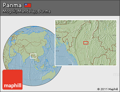 Savanna Style Location Map of Panma, hill shading