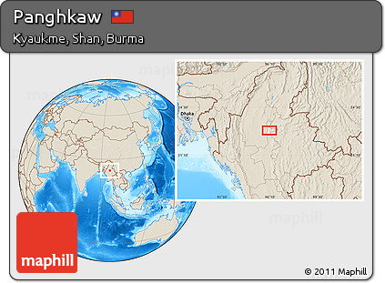 Shaded Relief Location Map of Panghkaw