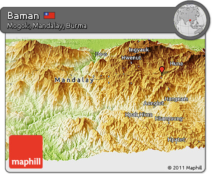 Physical Panoramic Map of Baman