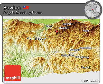 Physical Panoramic Map of Bawlon