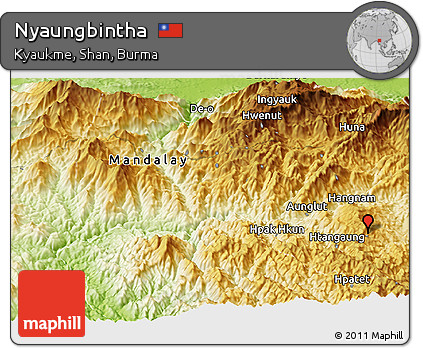 Physical Panoramic Map of Nyaungbintha