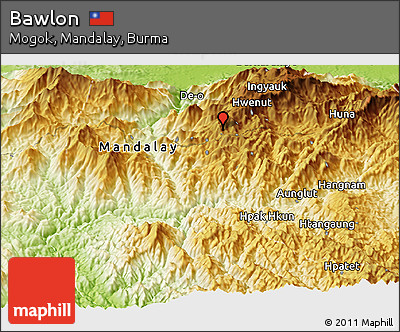 Physical Panoramic Map of Bawlon