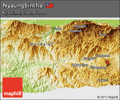 Physical Panoramic Map of Nyaungbintha