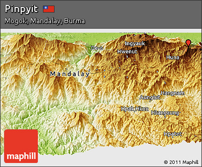 Physical Panoramic Map of Pinpyit
