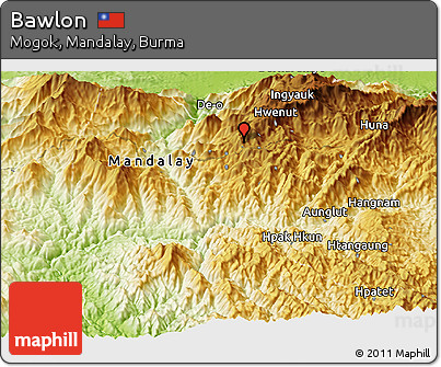 Physical Panoramic Map of Bawlon