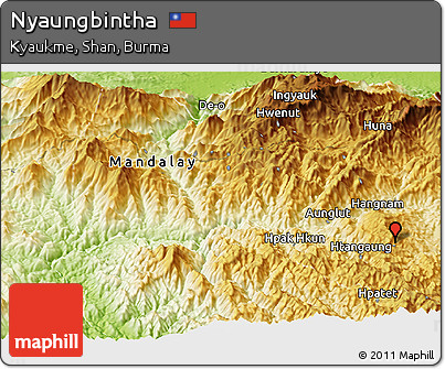 Physical Panoramic Map of Nyaungbintha