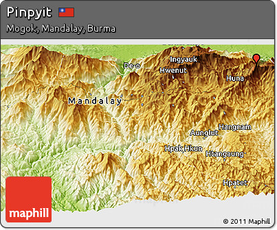 Physical Panoramic Map of Pinpyit