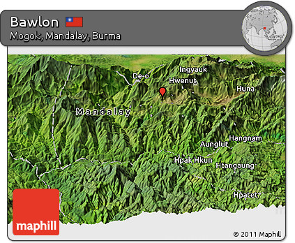 Satellite Panoramic Map of Bawlon
