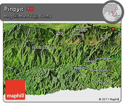 Satellite Panoramic Map of Pinpyit