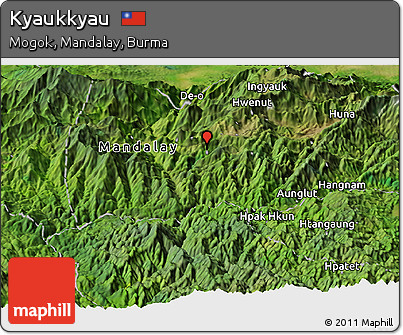 Satellite Panoramic Map of Kyaukkyau
