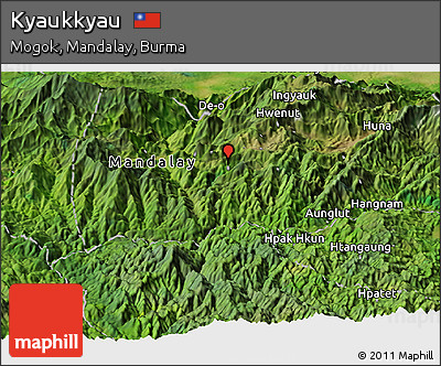 Satellite Panoramic Map of Kyaukkyau