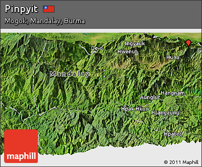Satellite Panoramic Map of Pinpyit