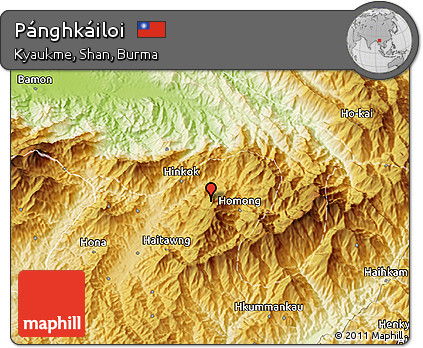 Physical 3D Map of Pánghkáiloi