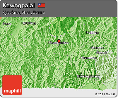 Political 3D Map of Kawngpalai