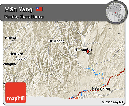 Shaded Relief 3D Map of Mān Yang