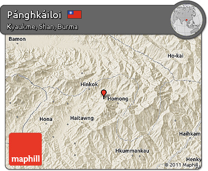 Shaded Relief 3D Map of Pánghkáiloi