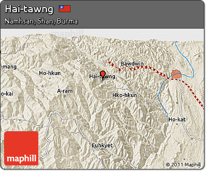 Shaded Relief 3D Map of Hai-tawng