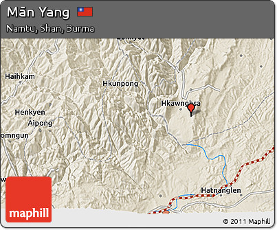 Shaded Relief 3D Map of Mān Yang